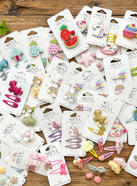 西班牙siena FW24女宝宝水果花朵动物公主发夹发饰