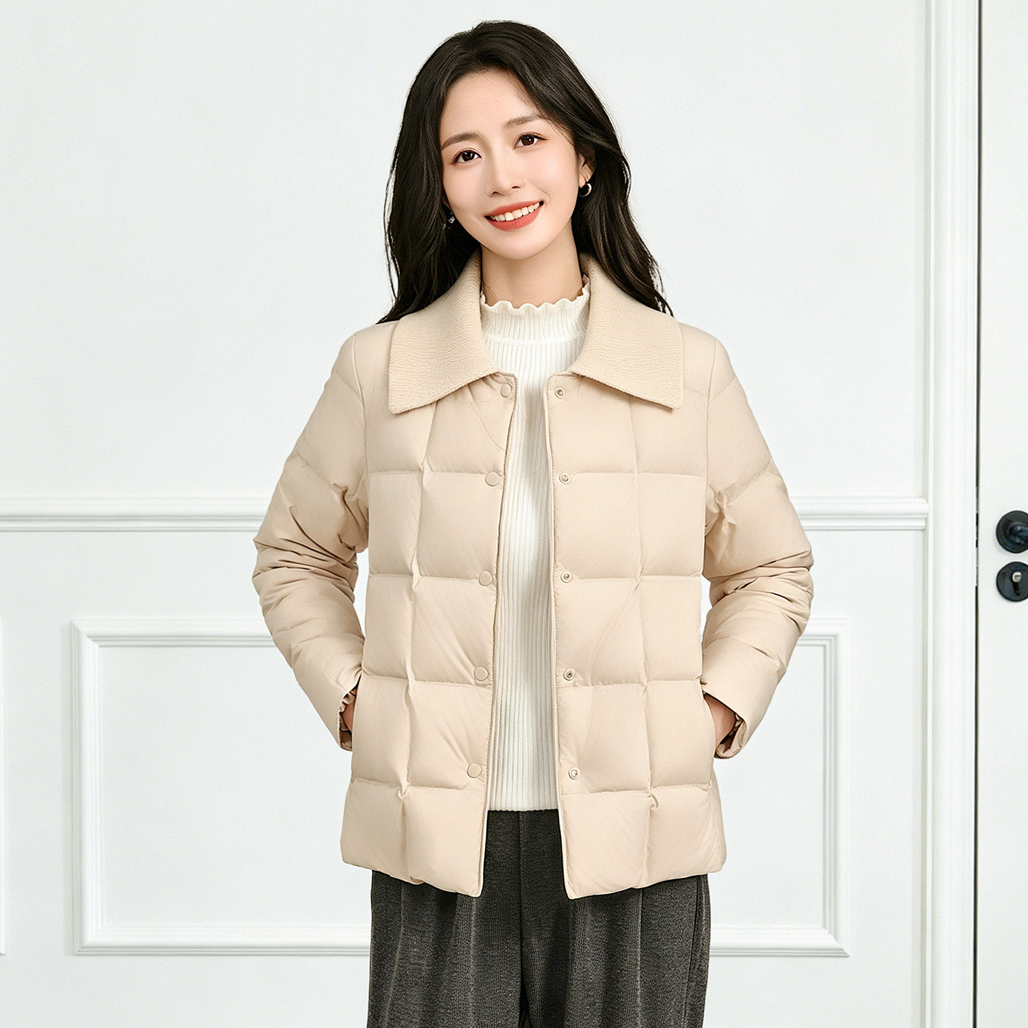 雪中飞轻薄短款小个子保暖羽绒服
