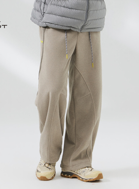 OFOT漫步轻都 冬季抗寒摇粒绒卫裤百搭抽绳松紧腰休闲长裤男女