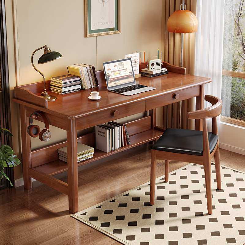 实木书桌书架组合简约现代家用办公电脑桌中小学生写字台学习桌,3C数码配件,摄像机配件,淘宝优惠券,粉丝福利购,淘宝优惠卷