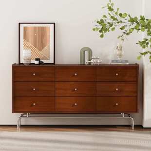 美式中古风实木九斗柜客厅卧室床尾小户型收纳抽屉柜复古储物边柜