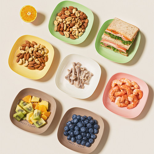 餐桌吐骨碟家用垃圾盘碟骨头碟食品级小菜碟零食水果盘带底座收纳