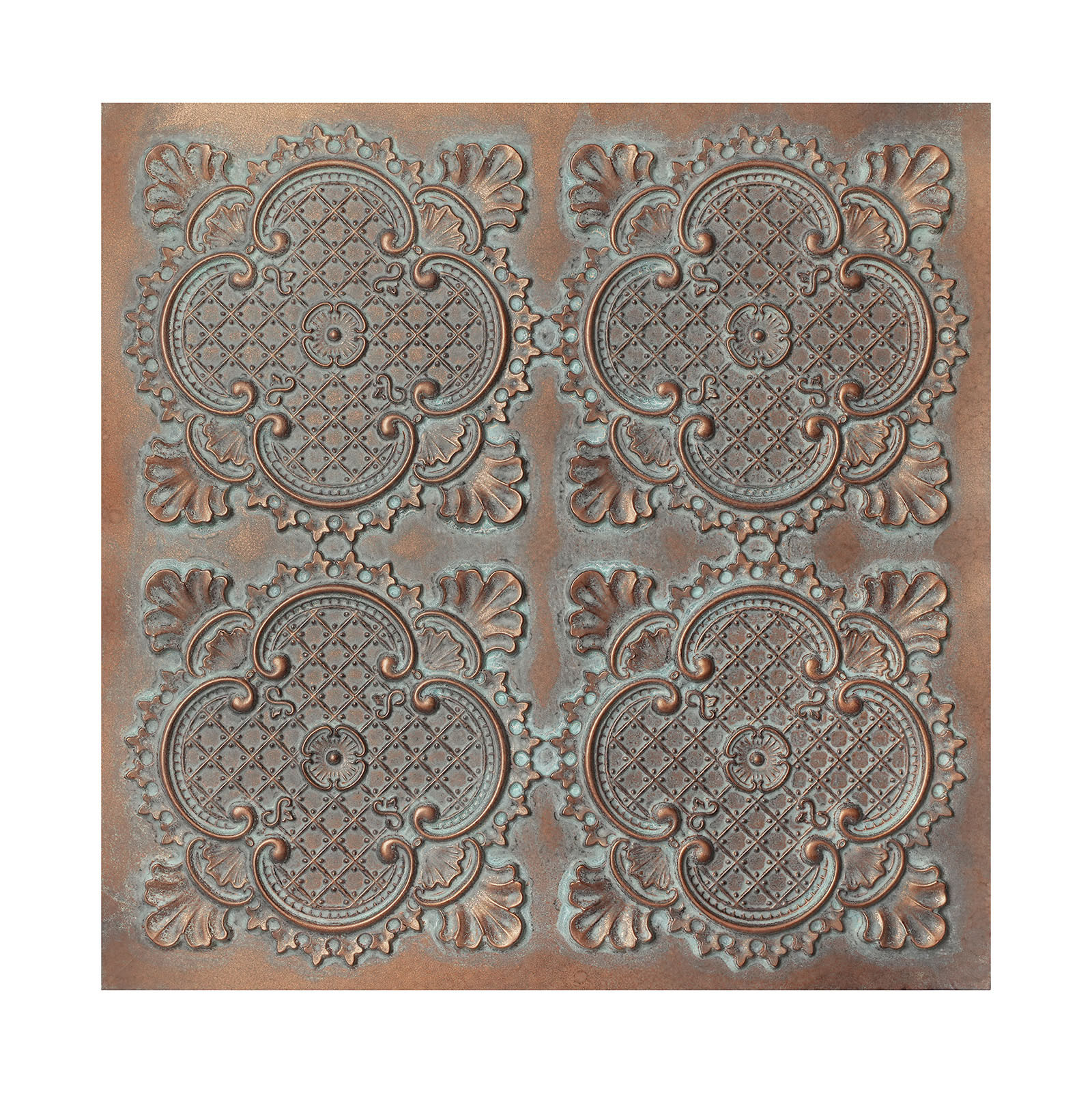 605x605mm 美式装饰3d立体吊顶天花板防火多途径可用 风化铜 PL80