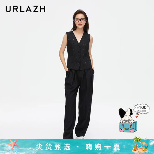 urlazh/有兰黑色质感萝卜裤