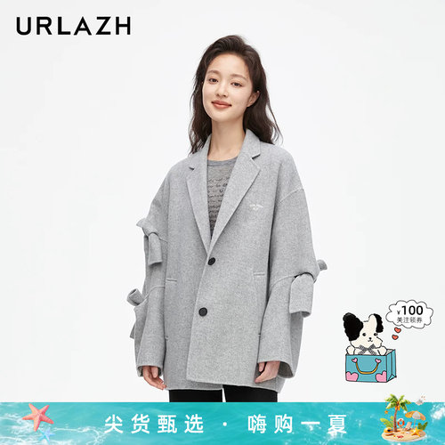 urlazh/有兰气质蝴蝶结大衣