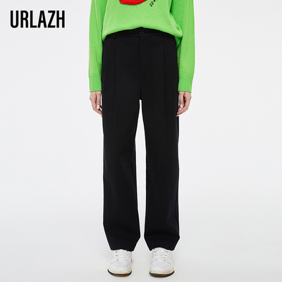 urlazh/有兰黑色直筒休闲裤