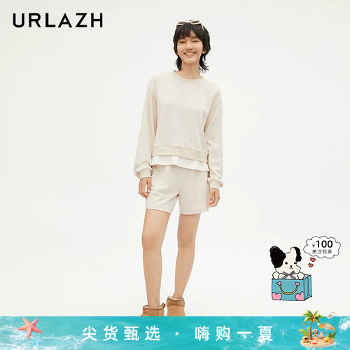 urlazh/有兰休闲烫钻短裤