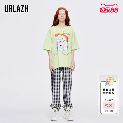 urlazh/有兰复古格纹休闲裤