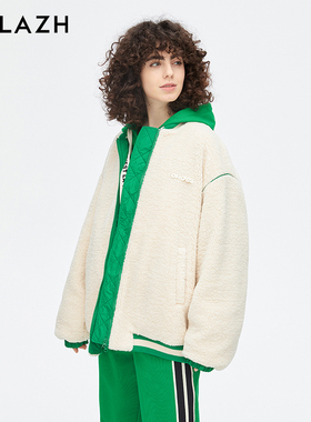 URLAZH有兰新款百搭宽松毛绒两面穿棒球休闲棉服外套女JM4CC02