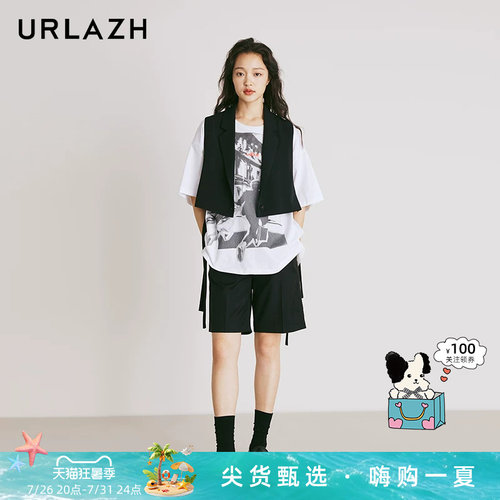 urlazh/有兰黑色西装短裤