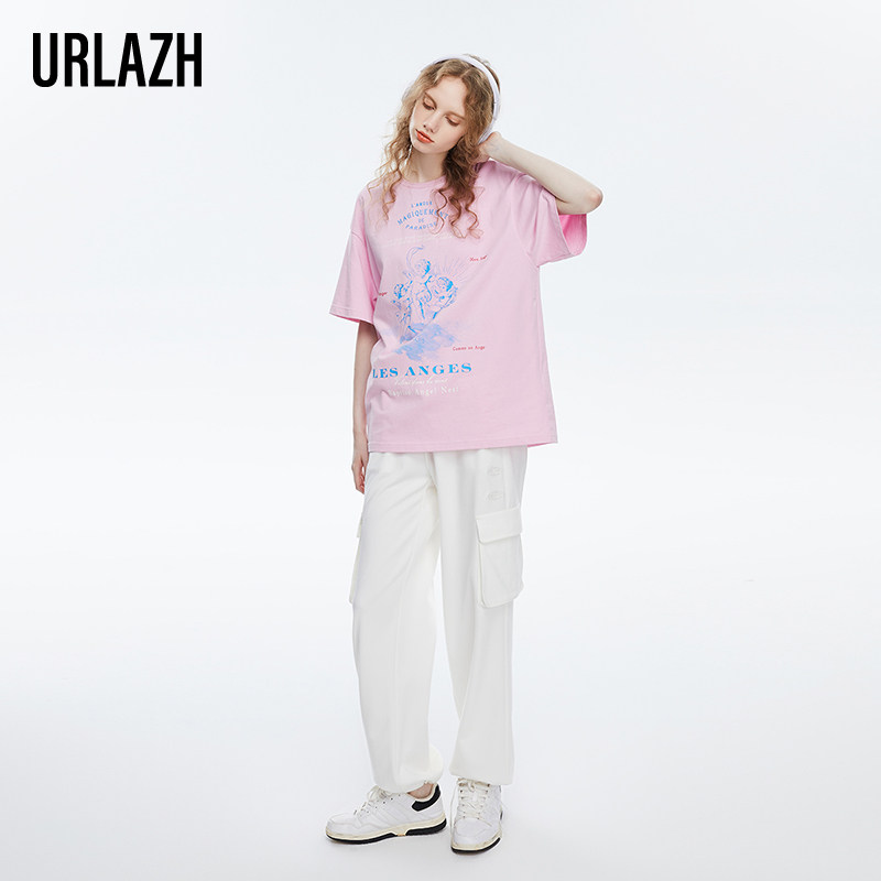 URLAZH有兰春季新款简约百搭白色运动宽松休闲裤酷感卫裤女,女装/女士精品,休闲裤,淘宝优惠券,粉丝福利购,淘宝优惠卷