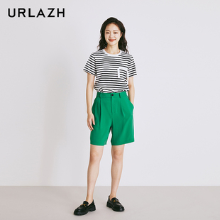 短裤 URLAZH有兰夏季 百搭休闲宽松直筒绿色西装 时尚 女 新款