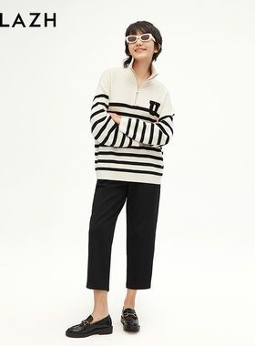 URLAZH有兰新款黑色简约宽松锥形休闲萝卜裤女IM3PA28