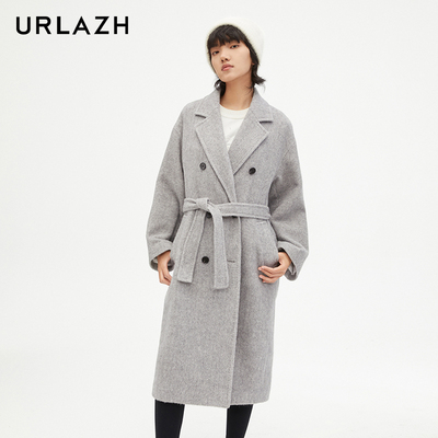 urlazh/有兰花呢气质长大衣