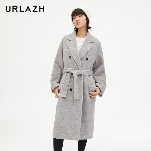 urlazh/有兰花呢气质长大衣