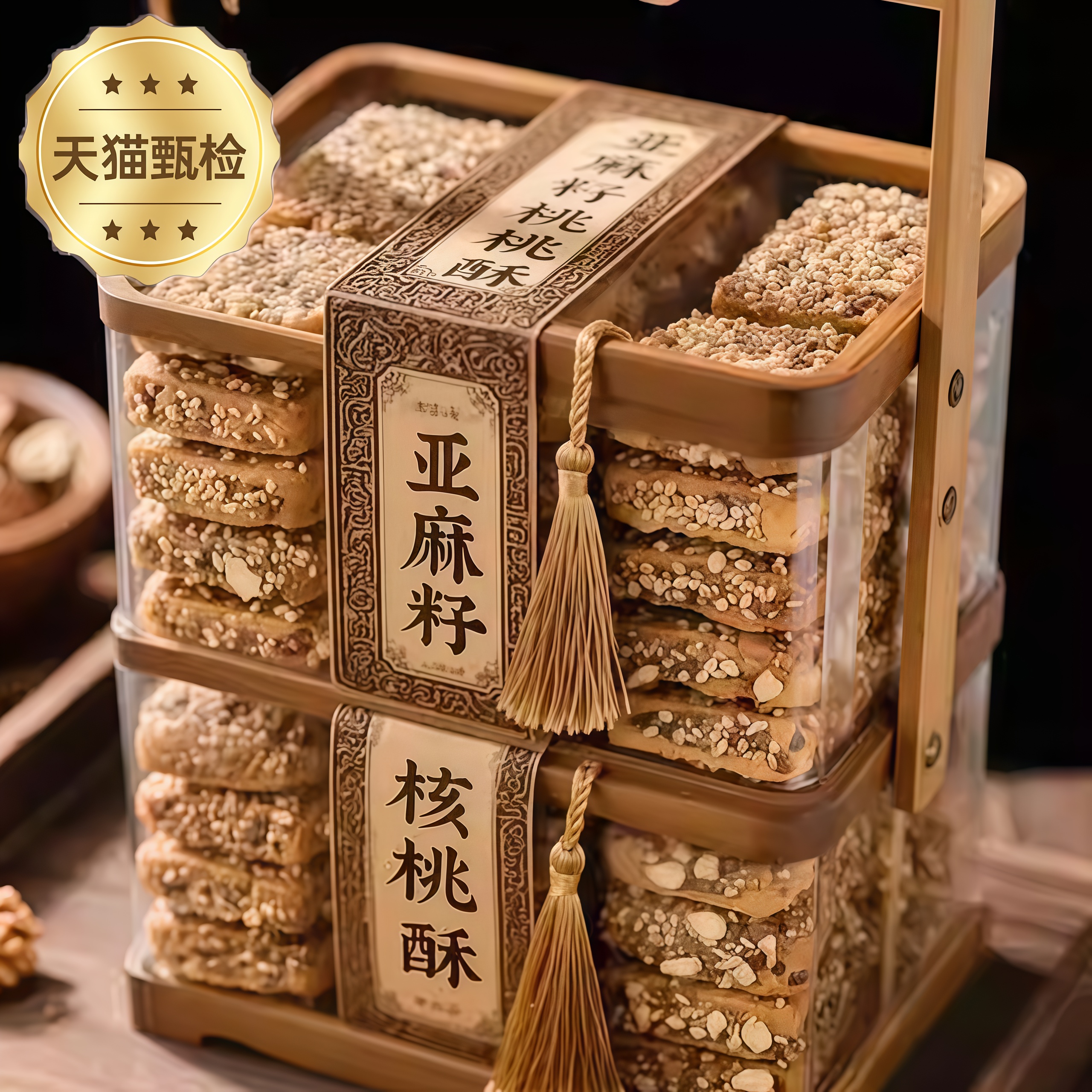 【爆卖100w+】亚麻籽核桃酥