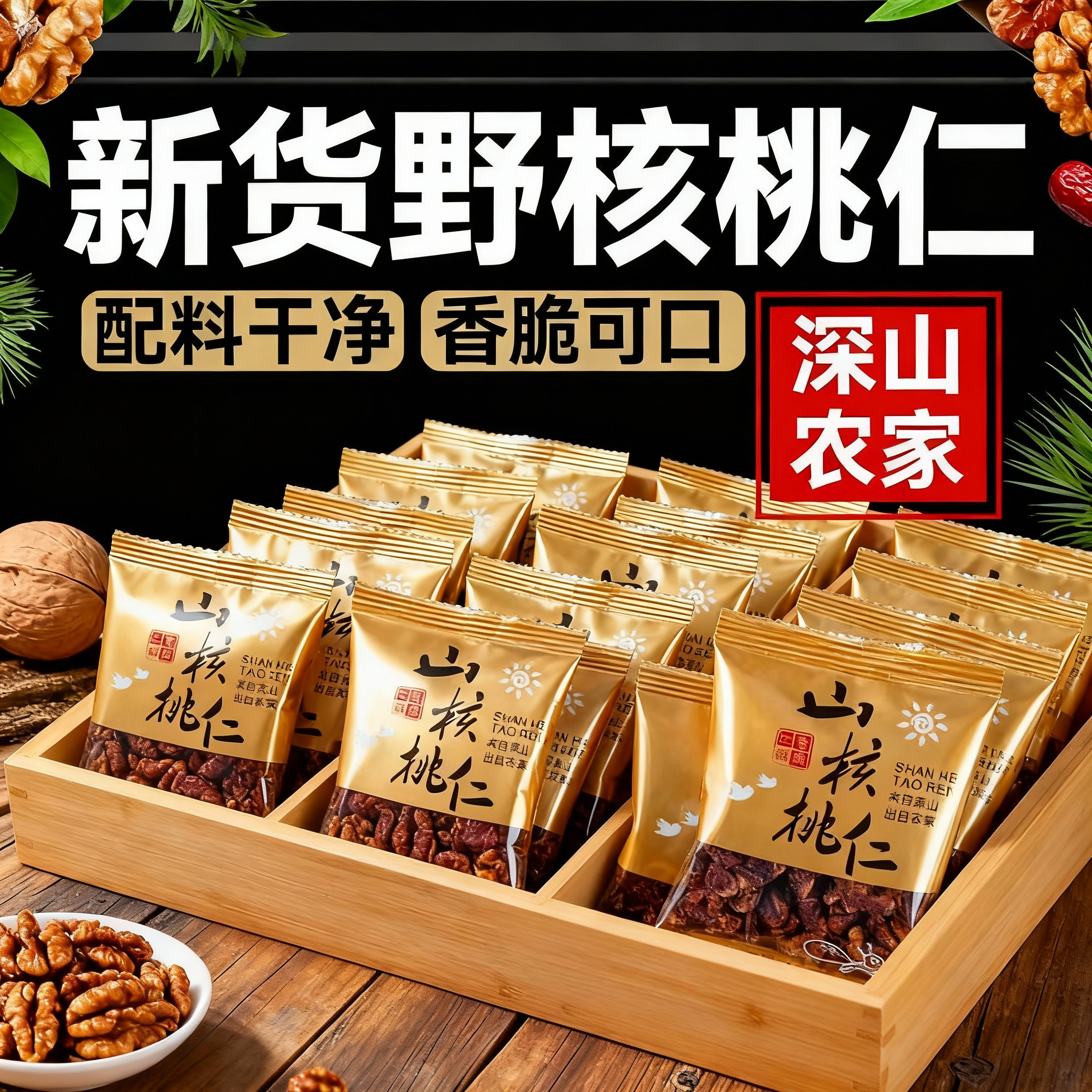 2026新货野生山核桃仁原味无添加官方旗舰店孕妇手剥核桃独立包装