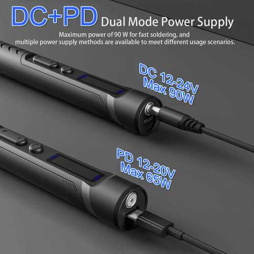 T65-SP便携式焊接铁96W DC+PD 150-450°C可调温度快速加热