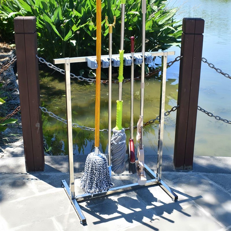 不锈钢可移动拖把架落地式挂x架拖把扫把墩布置物架子整理清洁工