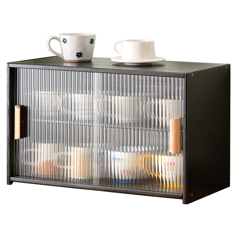 桌面杯架杯子收纳置o物架水杯收纳盒防尘玻璃放茶杯茶具咖啡取纸