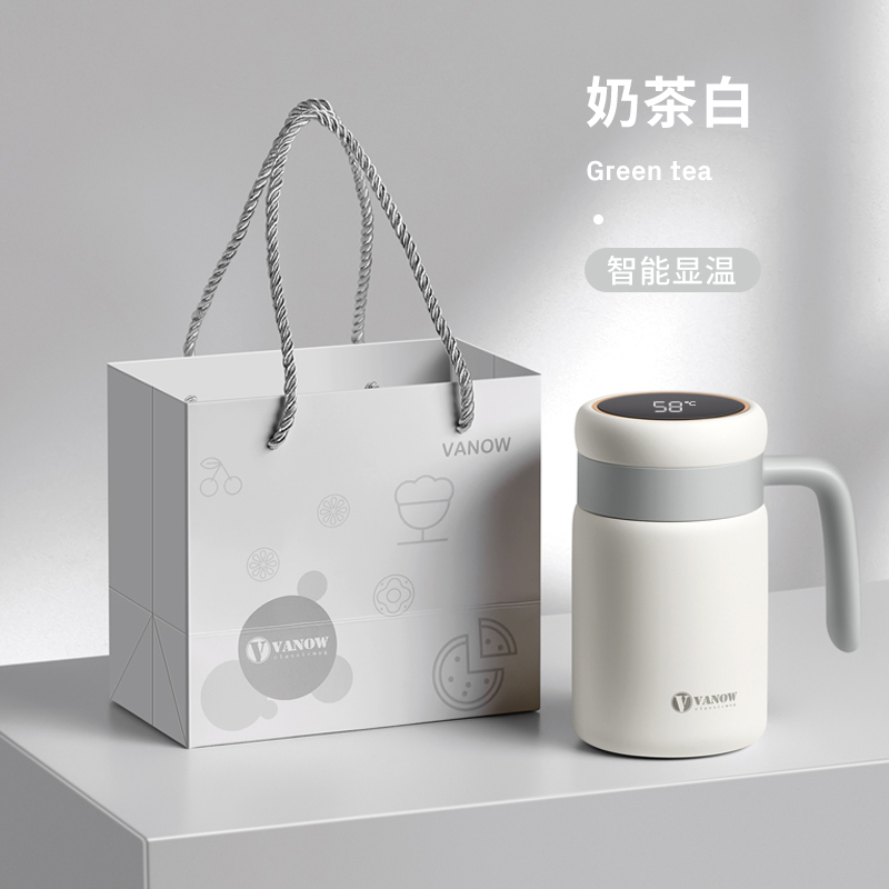 保温杯女泡茶不锈钢茶水分离办公手柄水杯子送男P士高颜值2023新