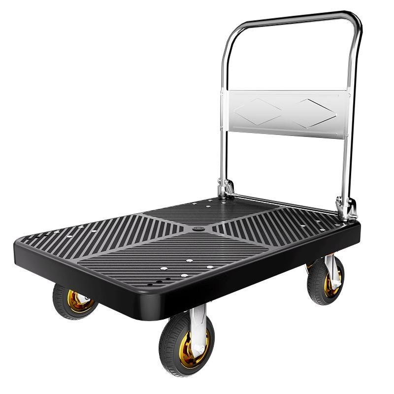 静音平板车手推车拉车q小拖车便携折叠搬运车家用轻便小推车拉货Y