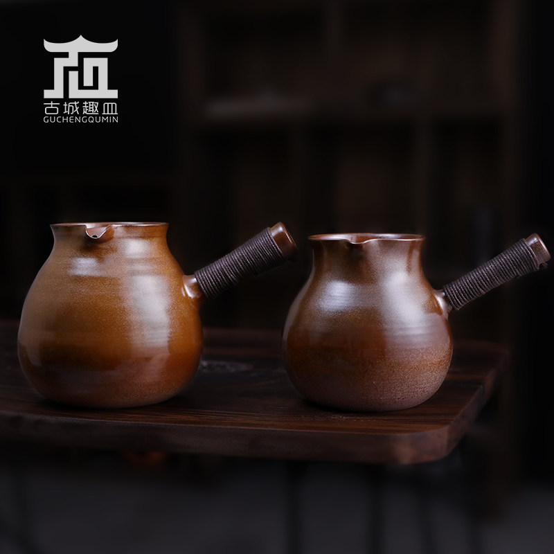 明德园侧把柴烧釉红泥p古法围炉煮茶器壶全手工红淘文创家用电陶,餐饮具,煮茶炉,淘宝优惠券,粉丝福利购,淘宝优惠卷