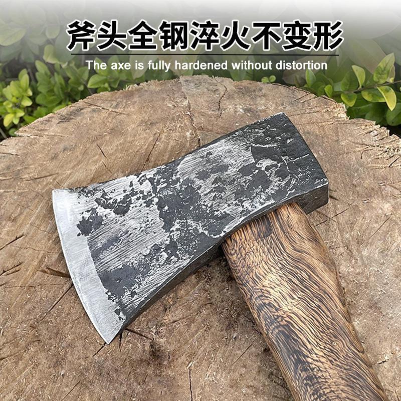 轨道钢锻打柴斧青冈木劈柴家用砍树开G山伐木东北斧木工斧全钢斧