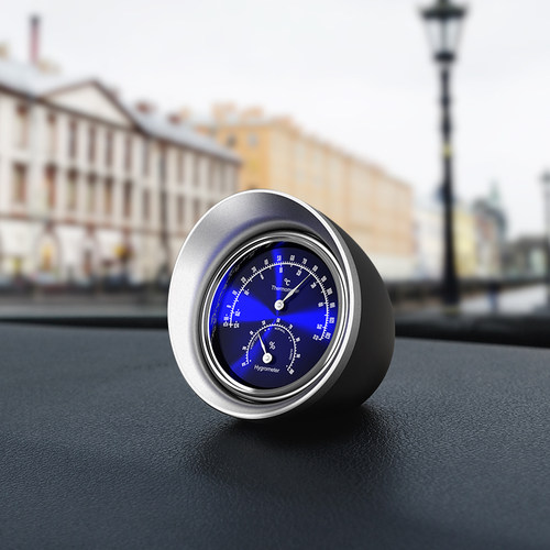 车载时钟汽车f温度计车用电子表车内钟表时间创意电子钟石英表夜