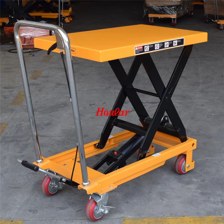 现货P300平A手731动液压平台30.0公斤09米手动T液压升降平台移动