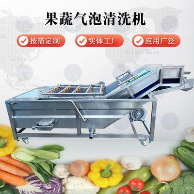 水果果蔬气泡清洗机 全自动蔬菜清洗流水线 喷淋式气泡清洗机器