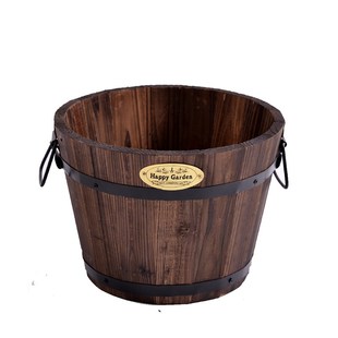 碳化防腐木制花桶箱绿萝s阳台种花种菜绿植花盆花卉实木桶多肉花