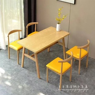 加固快餐桌椅面i馆食堂排档早餐饭馆餐桌椅奶茶饭店小吃店桌子餐