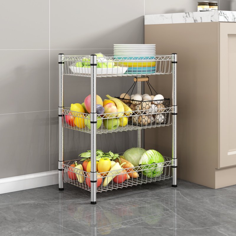 厨房菜篮子置物j架落地多层放装菜锅架子家用品水果蔬菜收纳储物,厨房/烹饪用具,厨房置物架/置物柜/角架,淘宝优惠券,粉丝福利购,淘宝优惠卷