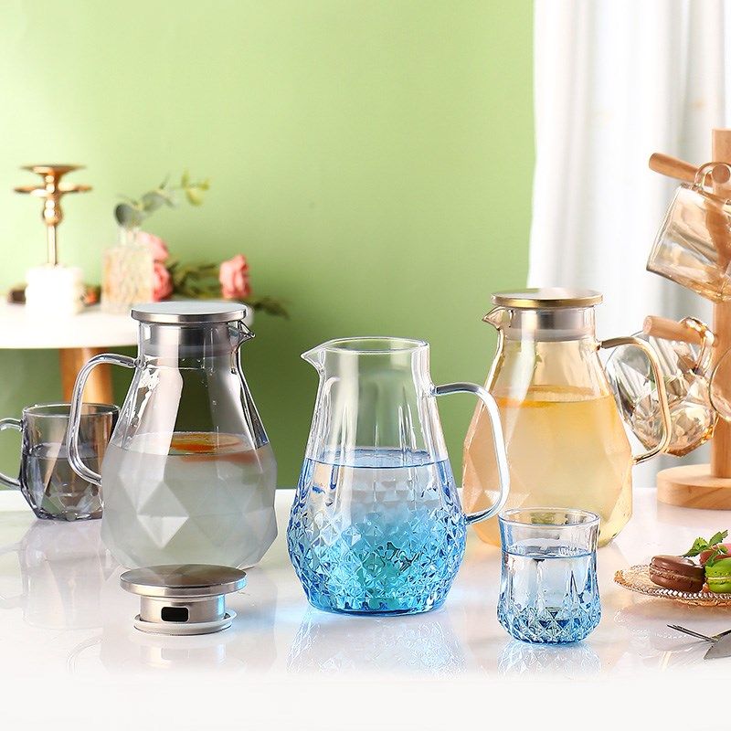 菱形冷水壶凉水壶水杯玻璃耐高温家用J水杯套装耐热冷水杯茶壶,餐饮具,冷水壶,淘宝优惠券,粉丝福利购,淘宝优惠卷