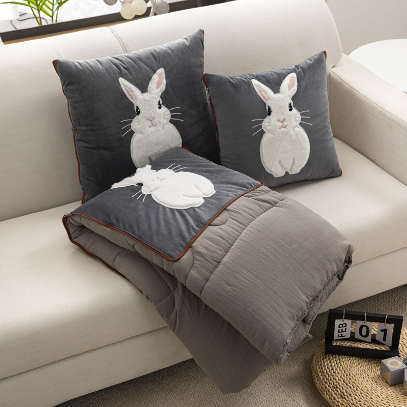 汽车抱枕被子两用多功能枕头被车载靠G垫靠枕折叠加厚空调被午休