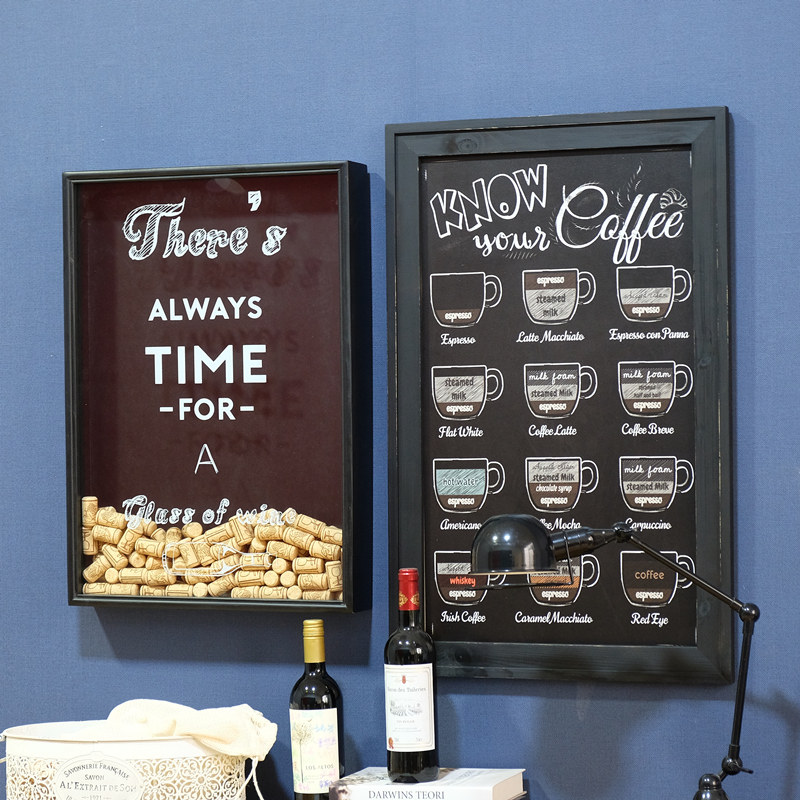 美式复古手绘咖啡啤酒造型黑板挂画客厅I餐厅民宿酒吧装饰画涂鸦