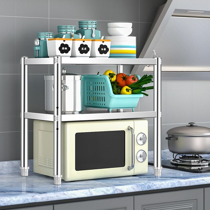 不锈钢厨房置物架落地多层微波炉烤箱收纳小O架子家用储物货架锅,厨房/烹饪用具,微波炉置物架,淘宝优惠券,粉丝福利购,淘宝优惠卷