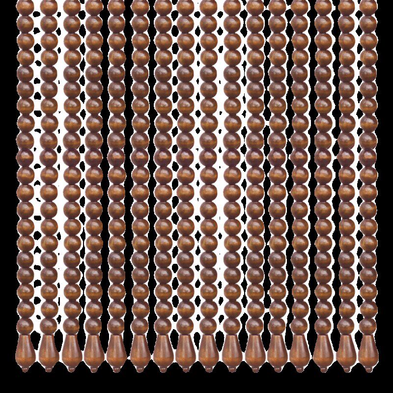 香樟木夏防蚊实木珠帘大门客厅卧室门帘客厅玄R关隔断帘中式免打