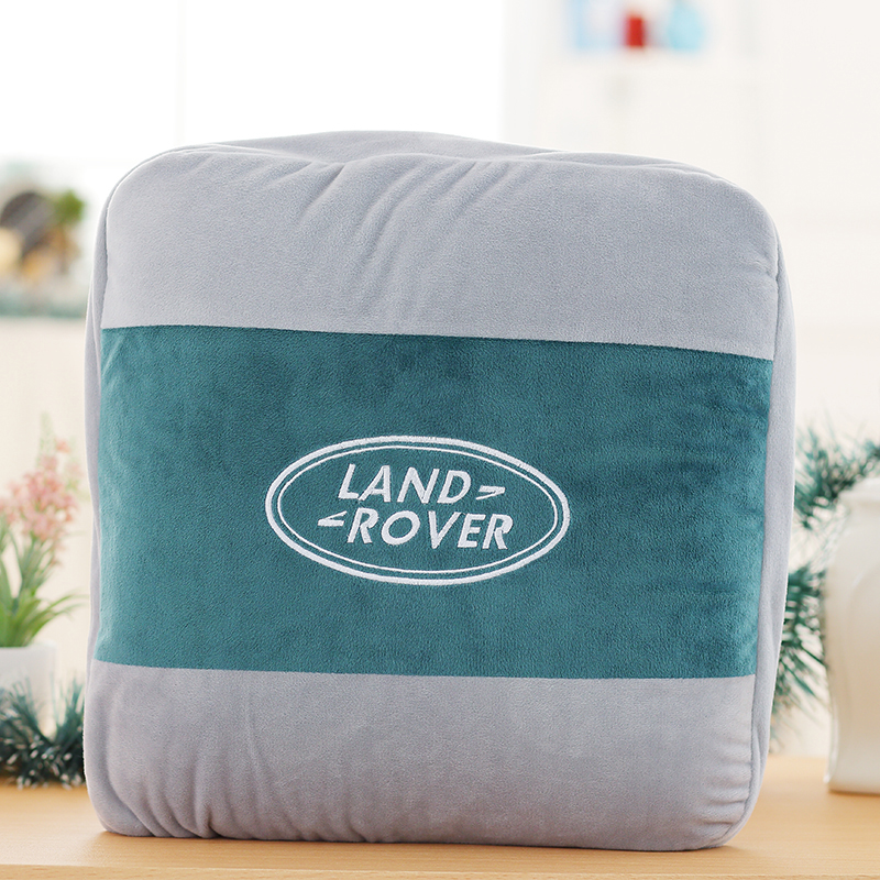 汽车抱枕被子两用多功能靠垫车载靠E垫被空调毯珊瑚绒车标抱枕订