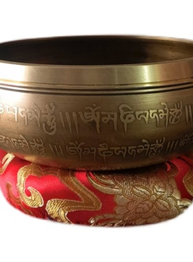 颂钵尼泊b尔手工纯铜全套磬瑜伽冥想音疗佛音钵碗静心采耳梵音钵