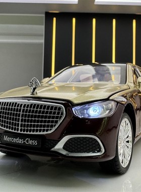 迈巴赫S680仿真车模型办公室客厅桌面J装饰品摆件酒柜玄关柜子摆