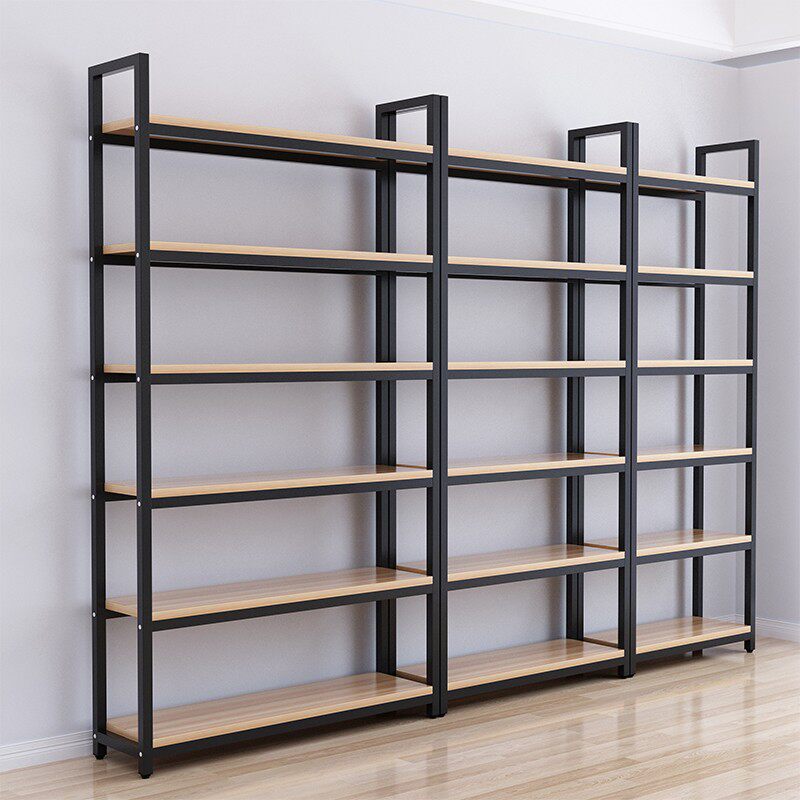 超市货架置物架j多层货柜展示架简易便利店钢木化妆品展示柜小卖