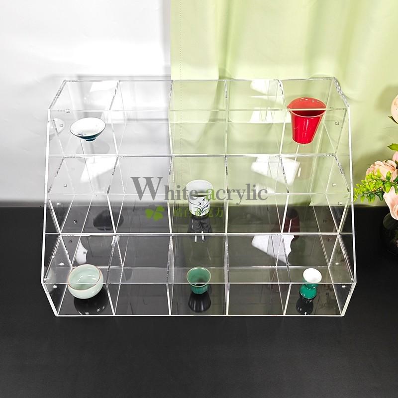 亚克力透明阶梯茶杯展示架茶壶杯子收纳J架透明玻璃杯置物架茶杯