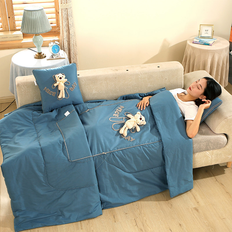 车载纯棉抱枕车用被子两用202A2新款全棉汽车午睡枕头毯子二合一