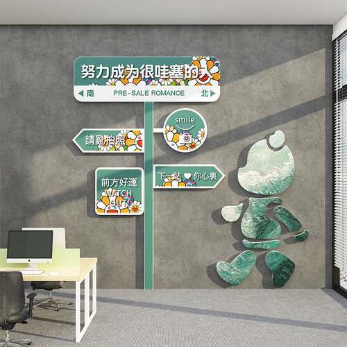新款公司企业文化会议办公室墙面装饰背景工N位氛围布置挂画励志