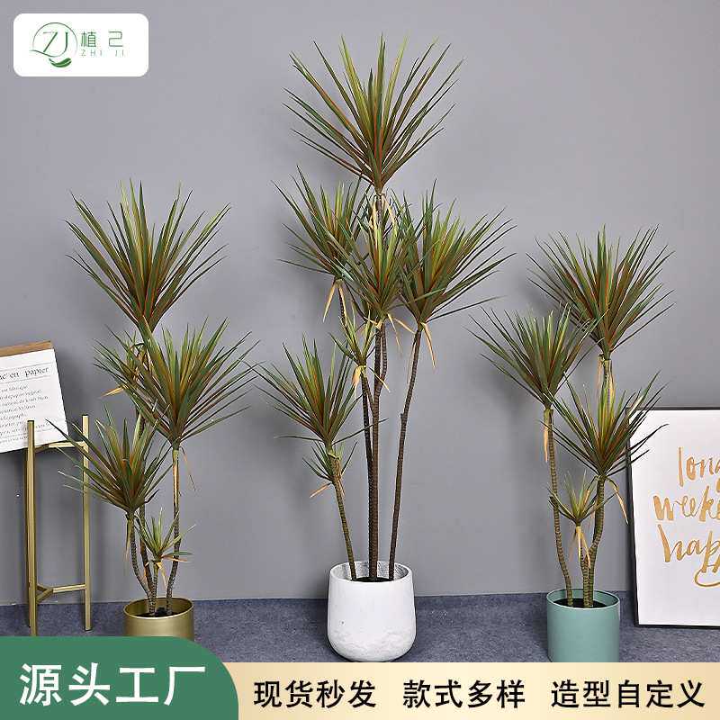 仿真龙血铁树绿植假树植物室内客厅橱窗造景装饰软胶手感龙血树