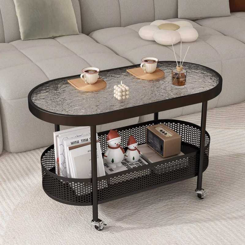 奶油风茶几简约沙发小户型椭圆边几客厅小桌子卧室玻璃移动小推车,机械设备,其他机械设备,淘宝优惠券,粉丝福利购,淘宝优惠卷