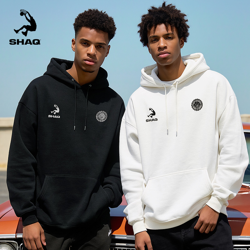 SHAQ奥尼尔卫衣2025春秋季新款薄款男运动服休闲宽松连帽套头上衣