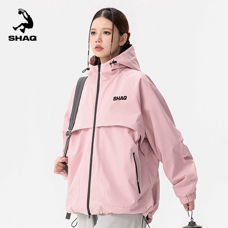 SHAQ奥尼尔户外登山服男女2025新款春季潮牌宽松防水防风夹克上衣